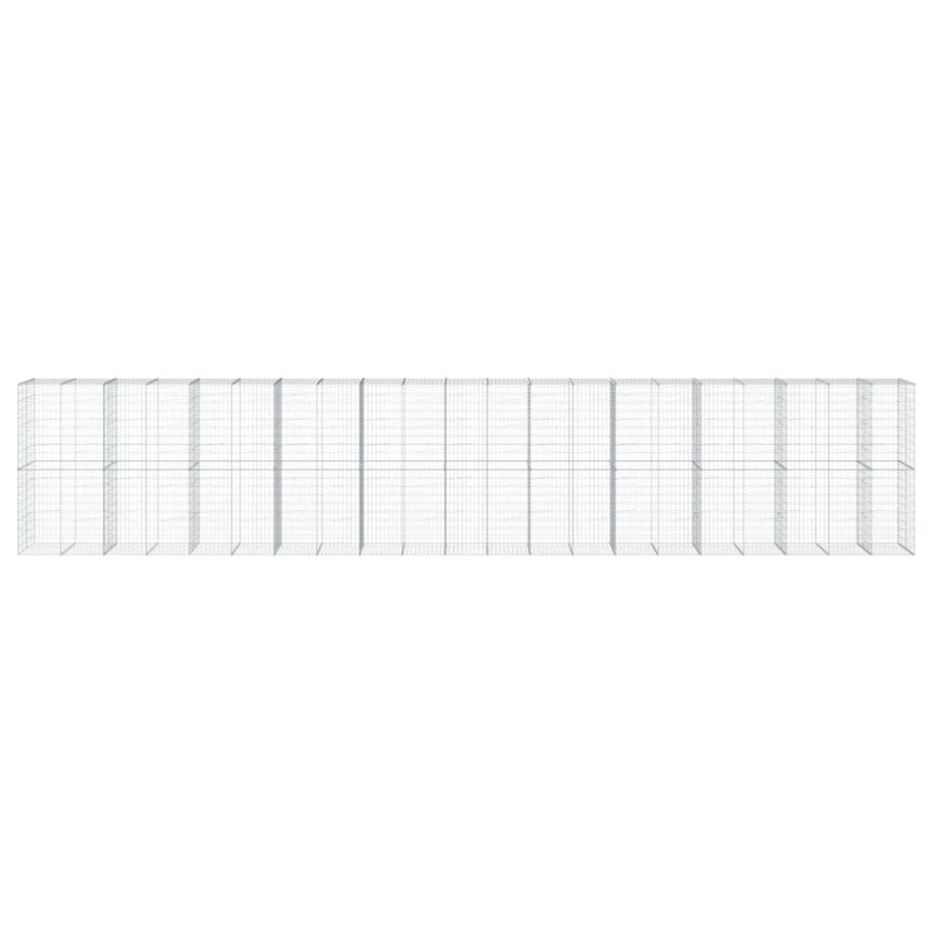 Габионна кошница с капак, 1050x100x200 см, поцинковано желязо - VL3295244 - Thumbnail 3