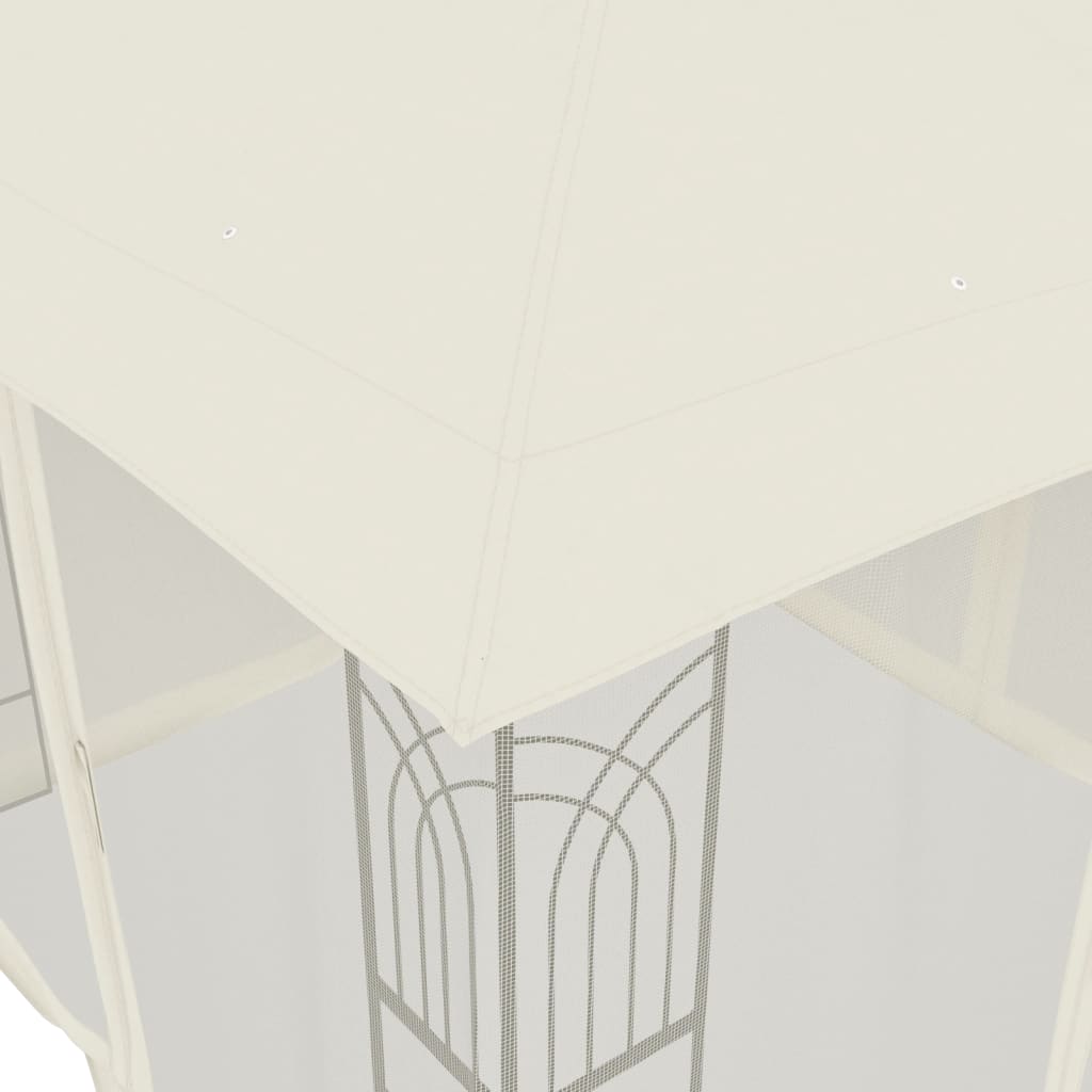 Шатра двоен покрив и мрежести стени кремав 2,94x2,94 м стомана - VL368454 - Thumbnail 7