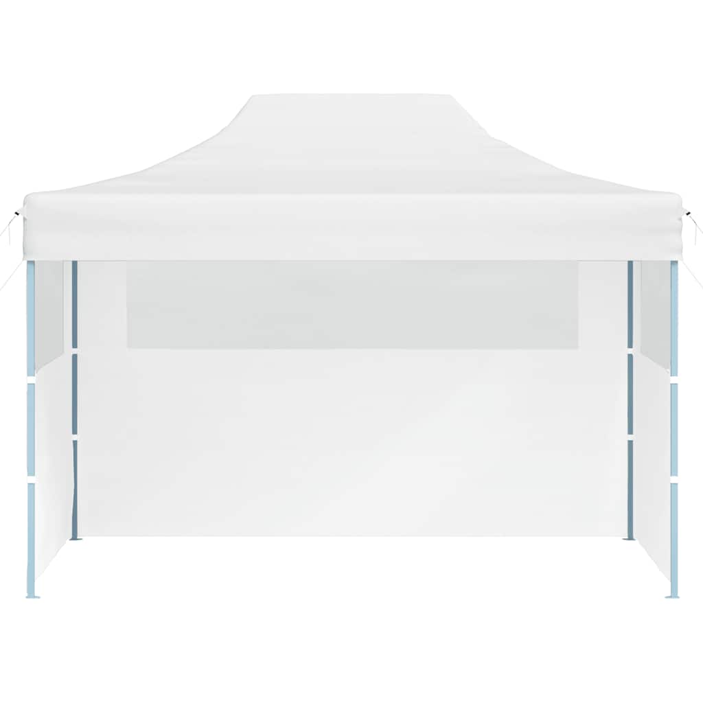 Сгъваема парти шатра с 3 странични стени 280x410x315 см стомана бяла - VL48899 - Image 4