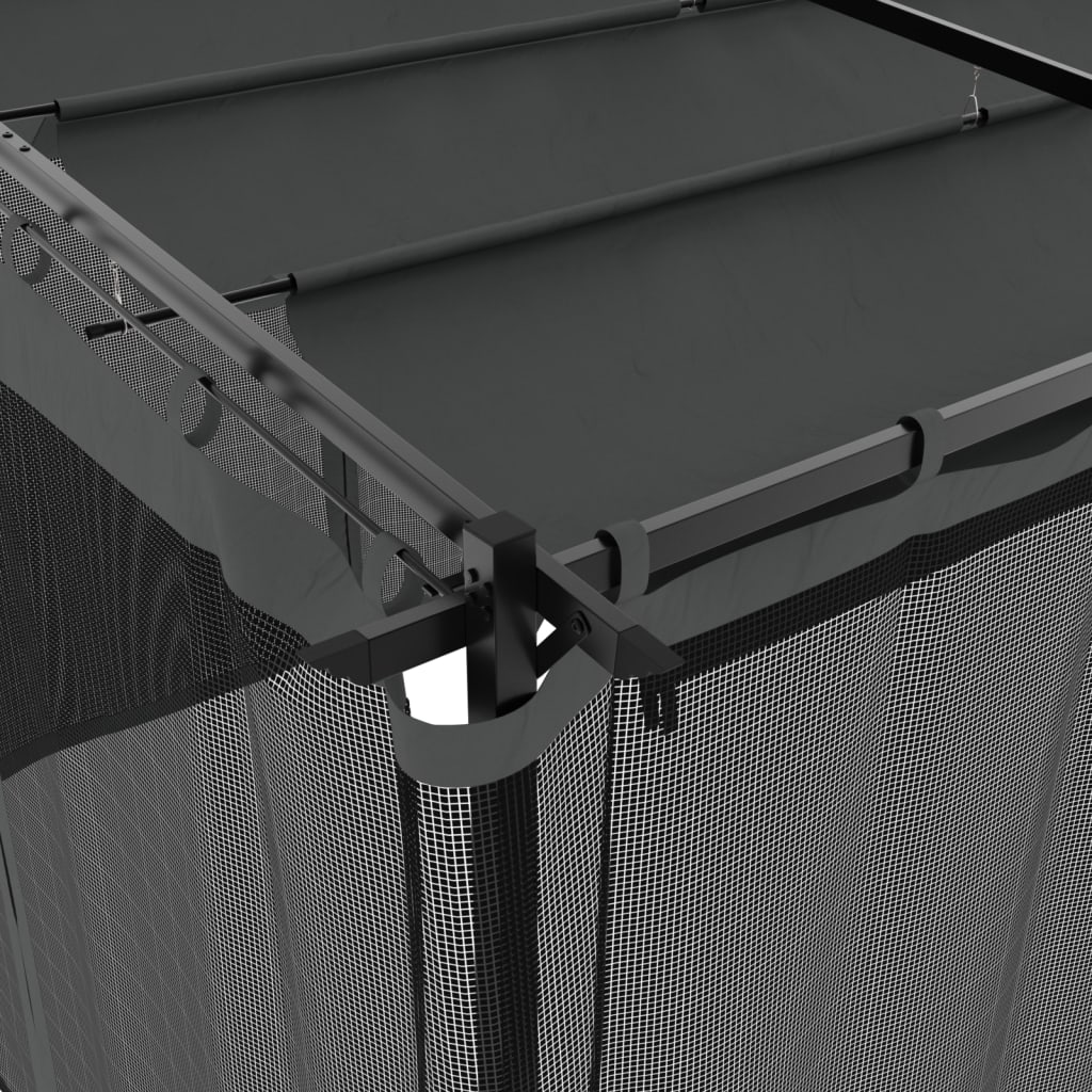 Беседка с мрежести стени, антрацит, 6x3 м, стомана - VL4003915 - Thumbnail 7