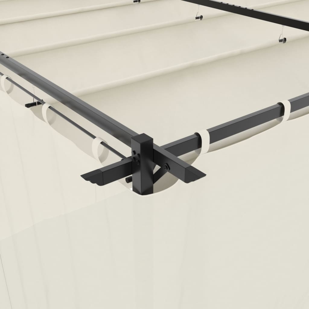 Беседка с пердета, кремава, 6x3 м, стомана - VL4003920 - Thumbnail 7