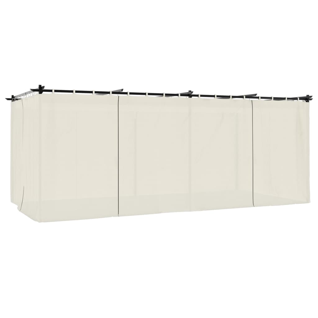 Беседка с пердета, кремава, 6x3 м, стомана - VL4003920 - Thumbnail 6