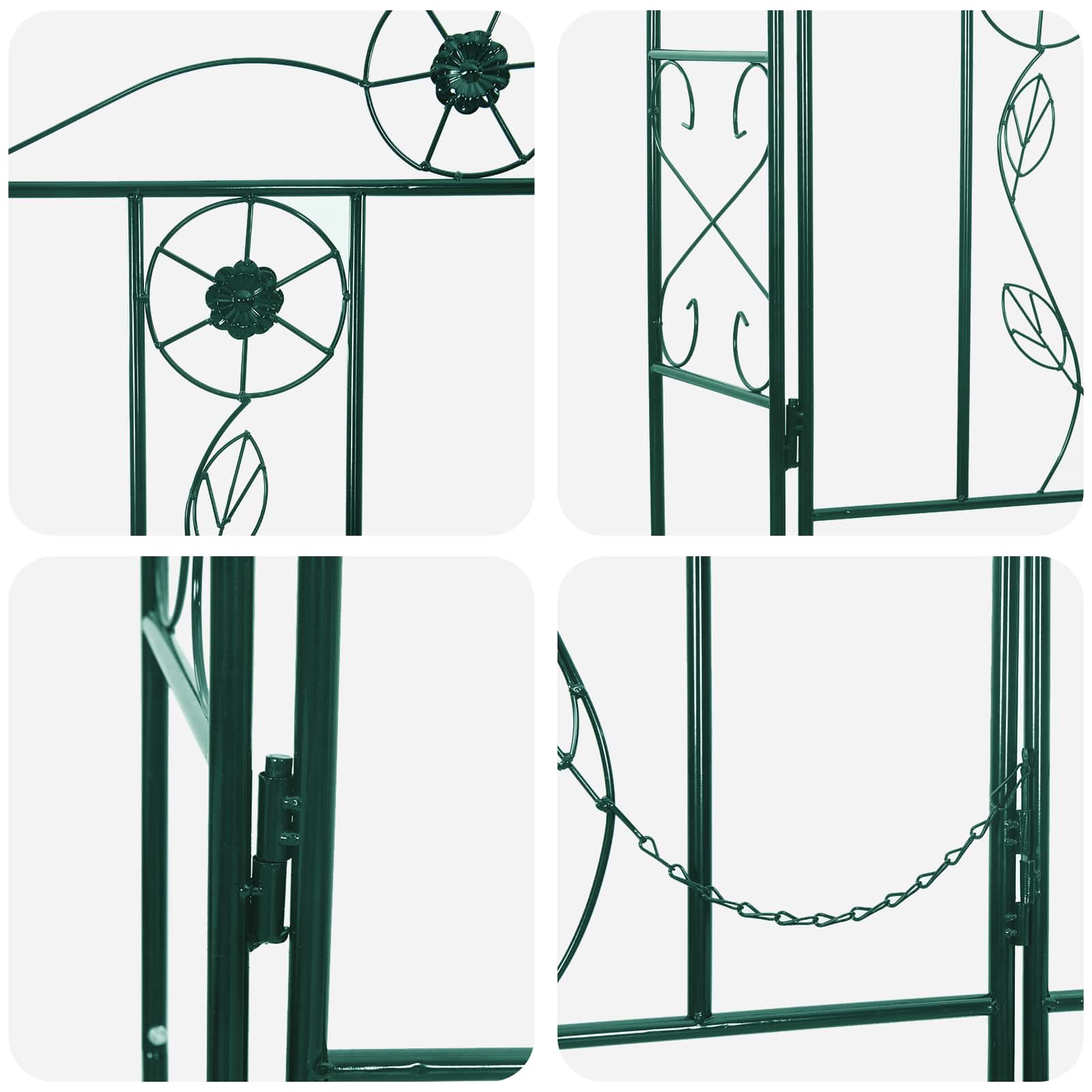 Градинска арка Едноцветен Зелен 115 x 37 x 226 см - VL42021349 - Thumbnail 9