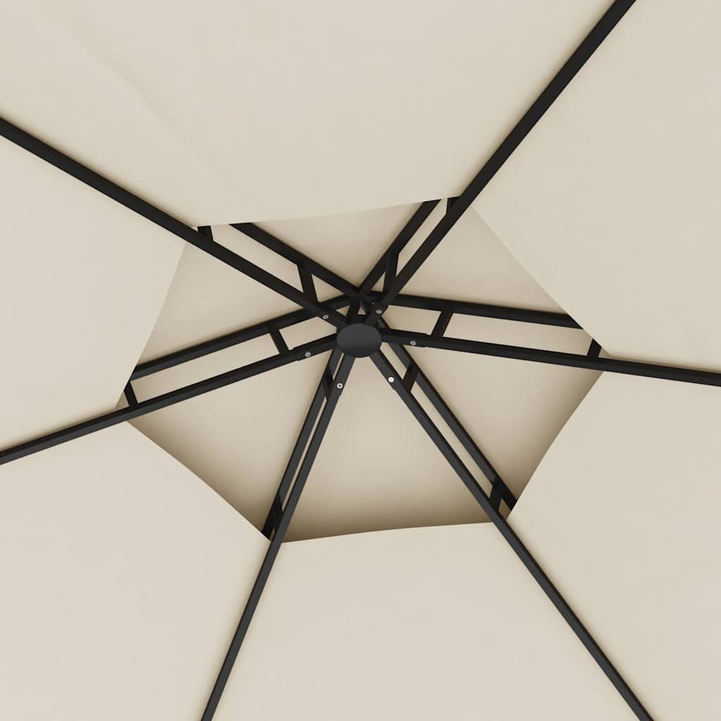 Беседка със странични стени, 3,1x2,7 м, кремава - VL313931 - Thumbnail 5