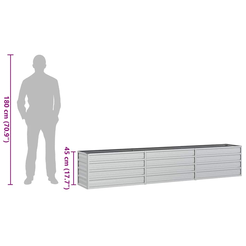 Повдигната градинска леха, 240x40x45 см, стомана, сребриста - VL316889 - Thumbnail 8