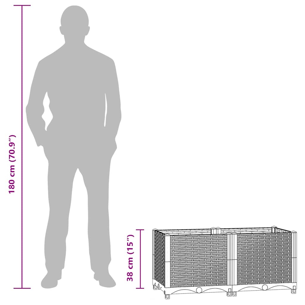 Повдигната леха, 80x40x38 см, полипропилен - VL310402 - Image 9