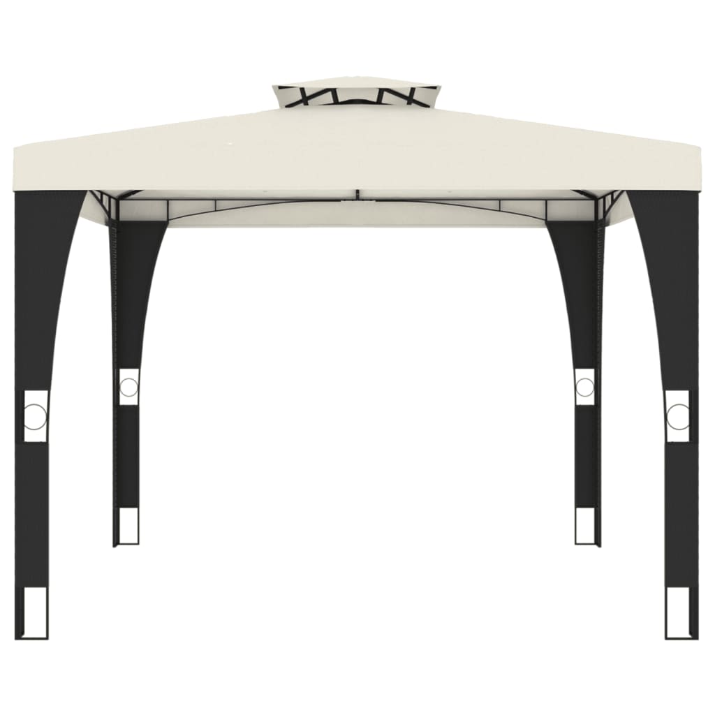 Беседка с двоен покрив, кремава, 2,98x2,98 м, стомана - VL368440 - Thumbnail 4