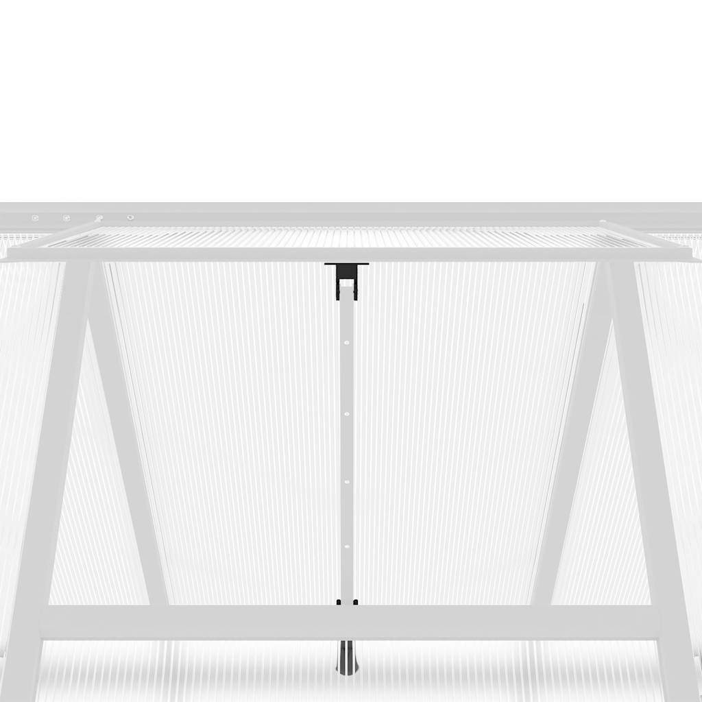 Оранжерия с основа рамка сребрист 169x169x195 см алуминий - Thumbnail 9