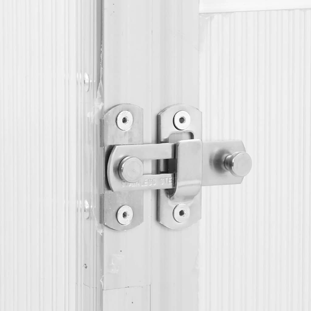 Оранжерия с основа рамка сребрист 169x169x195 см алуминий - Thumbnail 7