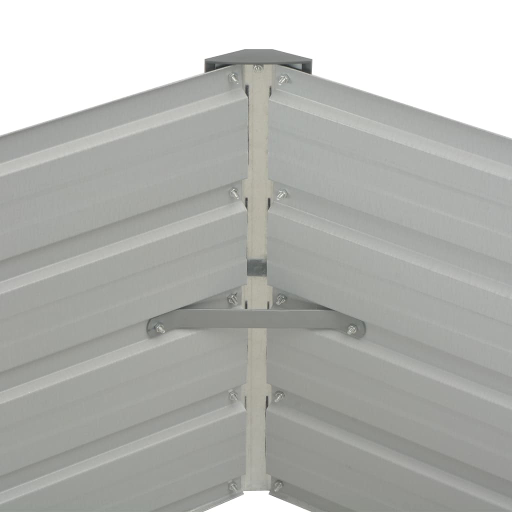 Повдигната леха, кафява, 129x129x46 см, поцинкована стомана - VL45710 - Image 5