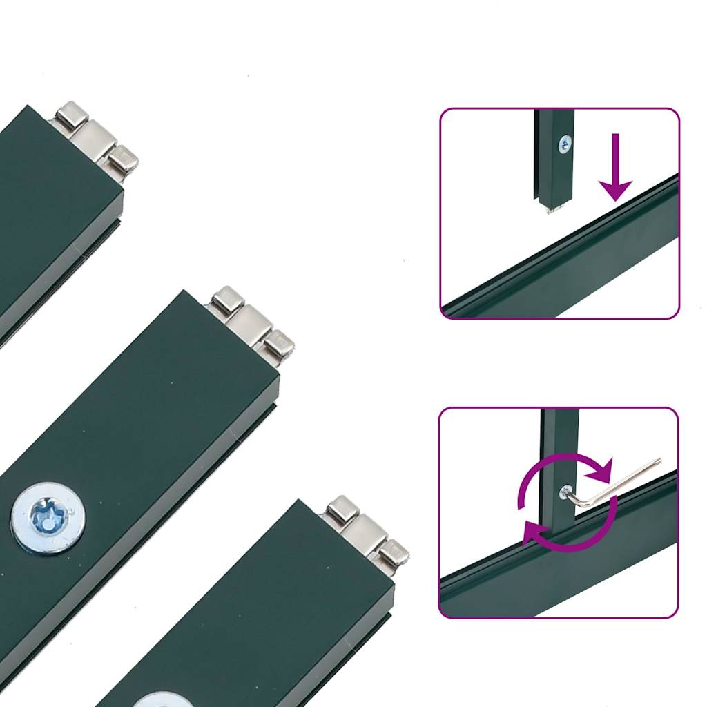 Оранжерия с основа рамка антрацит 169x114x195 см алуминий-VL4005823 - Thumbnail 11