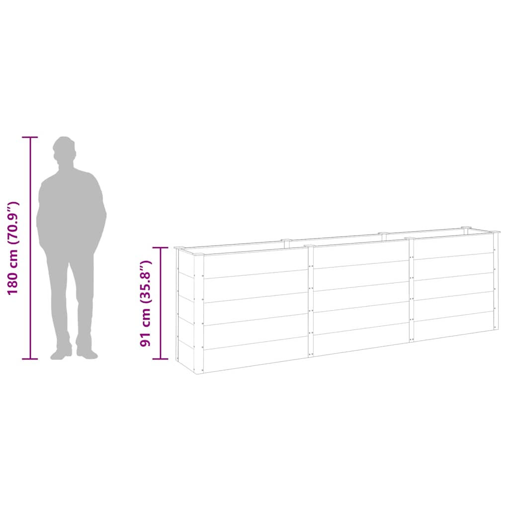 Градинска повдигната леха, сива, 300x50x91 см, WPC - VL318100 - Image 8