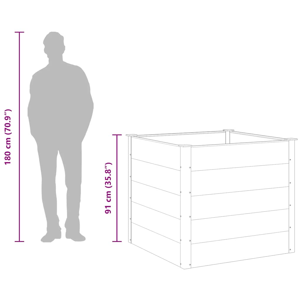 Градинска повдигната леха, WPC, 100x100x91 см, сива - VL43606 - Thumbnail 9