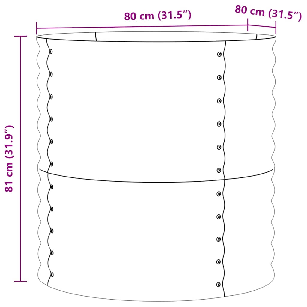 Повдигнато легло Зелен 80 x 80 x 81 cm Стомана - VL42008126 - Image 10