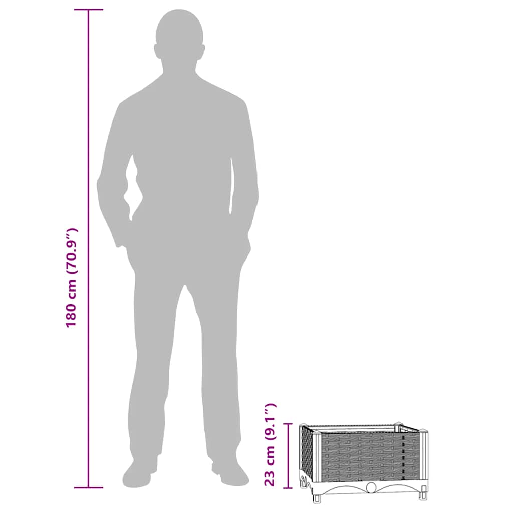 Повдигната леха, 40x40x23 см, полипропилен - VL316511 - Thumbnail 8