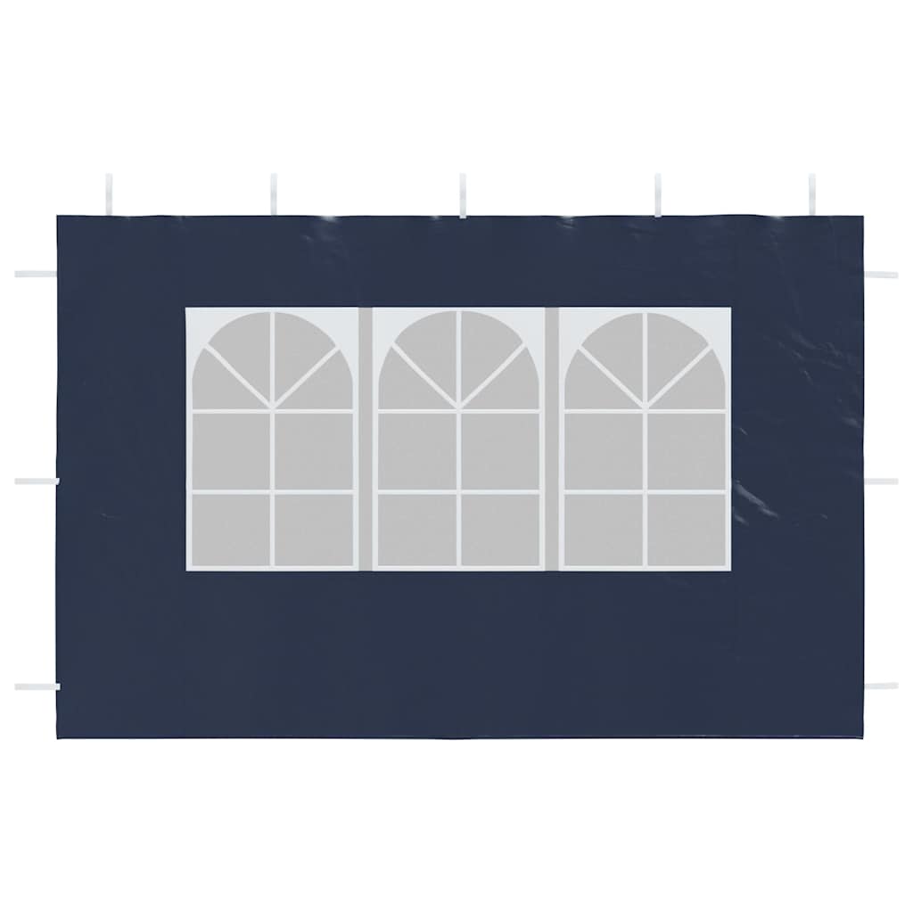 Странични стени за парти шатра, 2 бр, с прозорци, PE, сини - VL45115 - Thumbnail 7