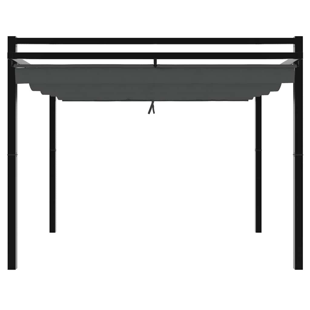 Градински навес с прибиращ се покрив, антрацит, 3x3 м, алуминий - VL4003969 - Thumbnail 4