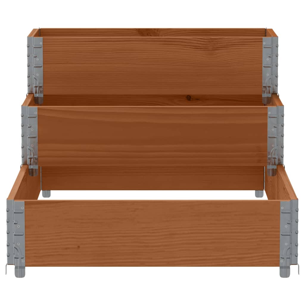 3-степенна повдигната леха, кафява, 120x80 см, бор масив - VL4010312 - Thumbnail 4