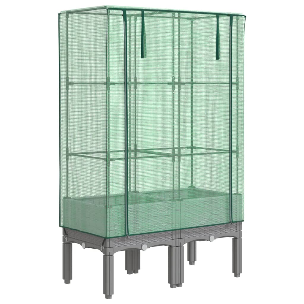 Повдигнато легло с оранжерия калъф, ратанов вид, 80x40x140 см - VL4015861 - Thumbnail 2