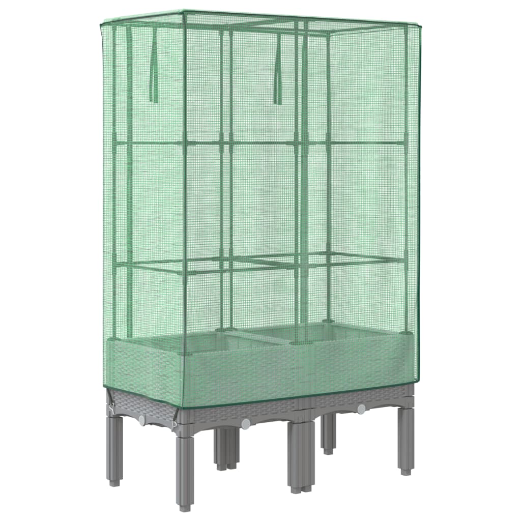 Повдигнато легло с оранжерия калъф, ратанов вид, 80x40x140 см - VL4015861 - Thumbnail 6