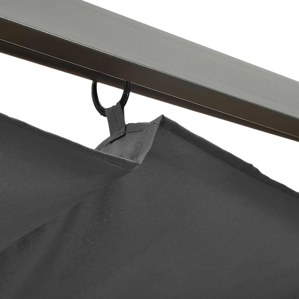 Пергола с прибиращ се покрив, антрацит, 3х3 м, стомана, 180 г/м²-VL312226 - Image 4