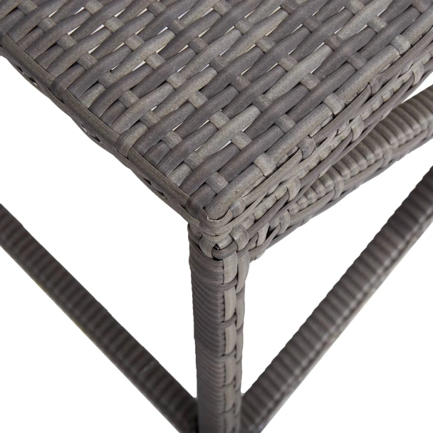 Градинска пейка 120 × 40 × 43 см сива — PE ратан — стоманена рамка - Image 4