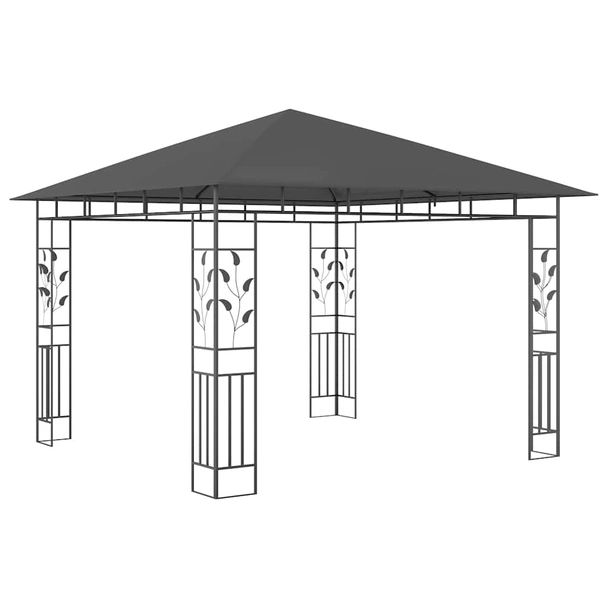 Шатра 3 x 3 м таупе — полиестер 180 г/м² — мрежа и LED — стомана - Image 5