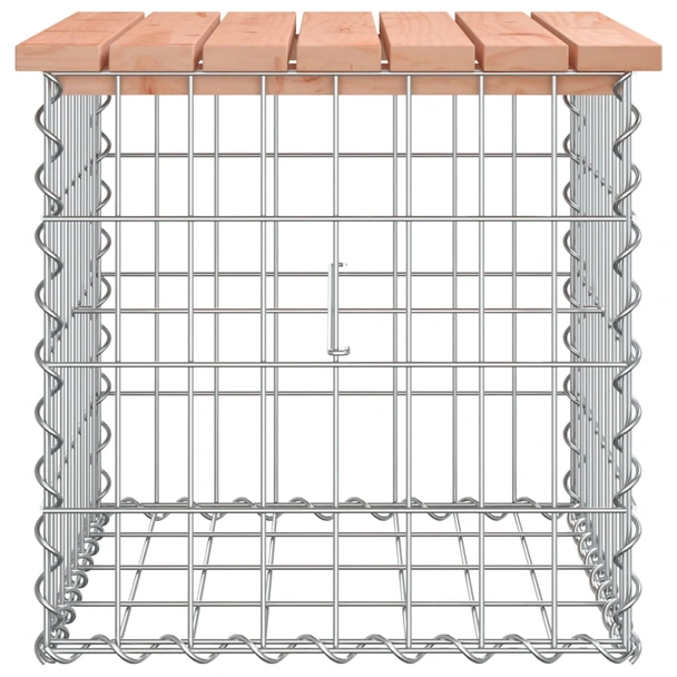 Градинска пейка с габион 43×44×42 см — дугласко дърво — поцинкована стомана - Image 4