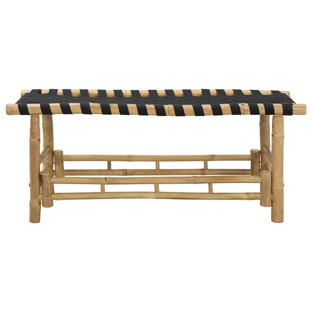 Градинска пейка 110 × 38 × 40 см — бамбук — правоъгълна - Image 3