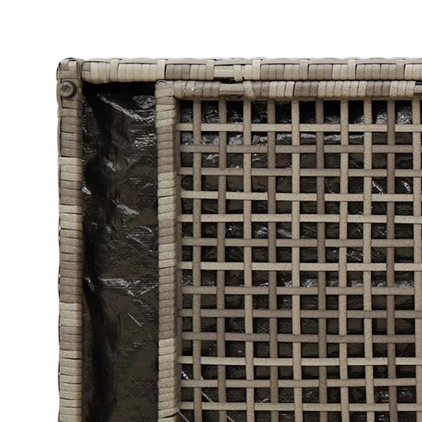 Пейка за съхранение 100 × 45 × 57 см сива — PE ратан с ракла - Image 10