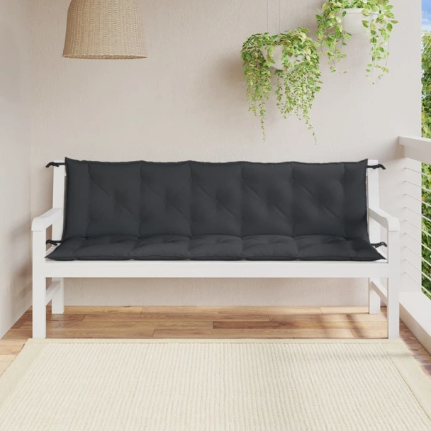 Възглавници за пейка 180x50x7 см антрацит — комплект 2 бр - Image 3