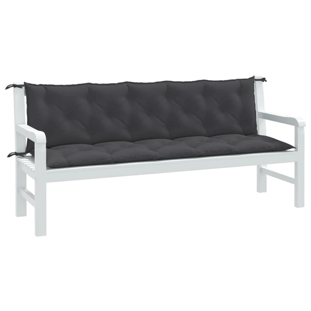 Възглавници за пейка 180x50x7 см антрацит — комплект 2 бр