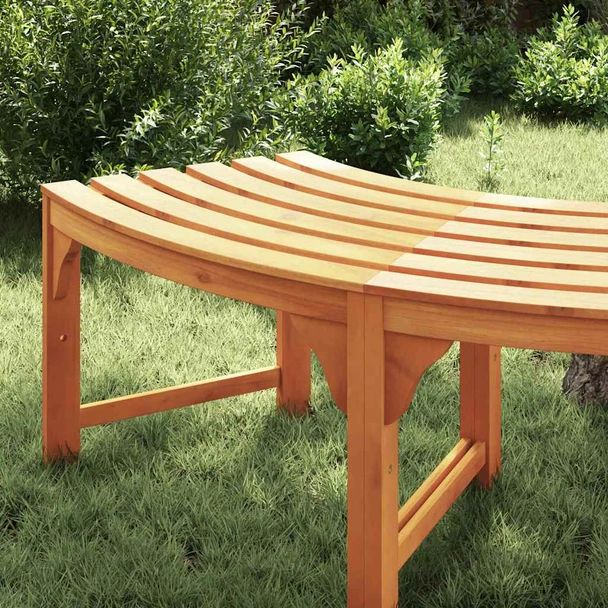 Градинска пейка 160x80x45 см естествена — евкалиптово дърво масив — винтидж - Image 3