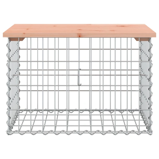 Градинска пейка 63x44x42 см — дугласка дървесина — с габион - Image 3