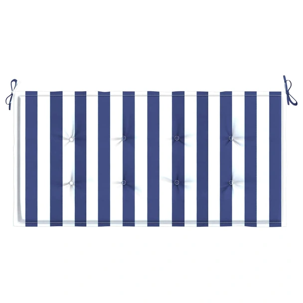 Възглавница за пейка 120x50x4 см синьо-бяло райе — оксфорд плат - Image 4