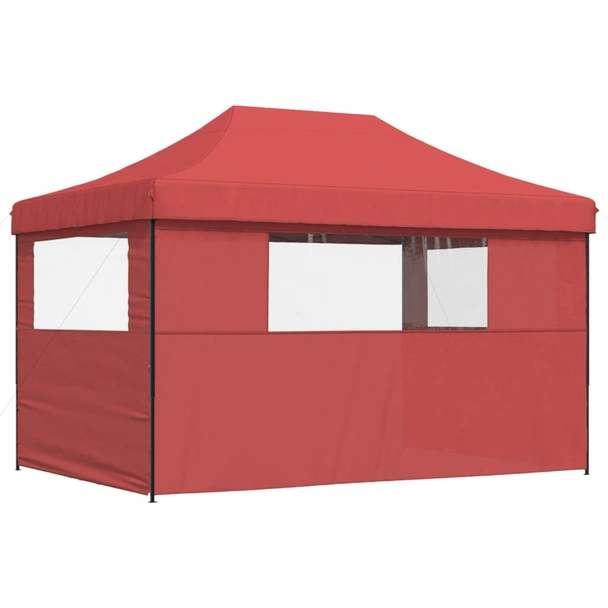 Pop-up парти шатра 4,1 x 2,8 м бордо — оксфорд с PVC — 3 стени — стомана - Image 5