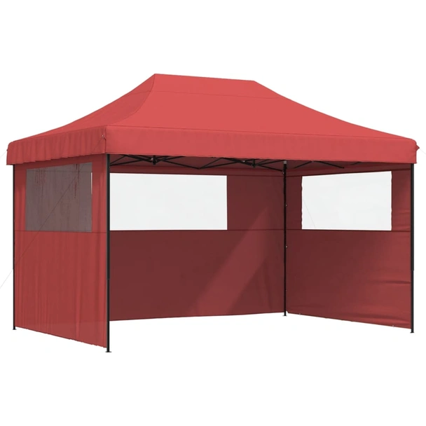 Pop-up парти шатра 4,1 x 2,8 м бордо — оксфорд с PVC — 3 стени — стомана - Image 2