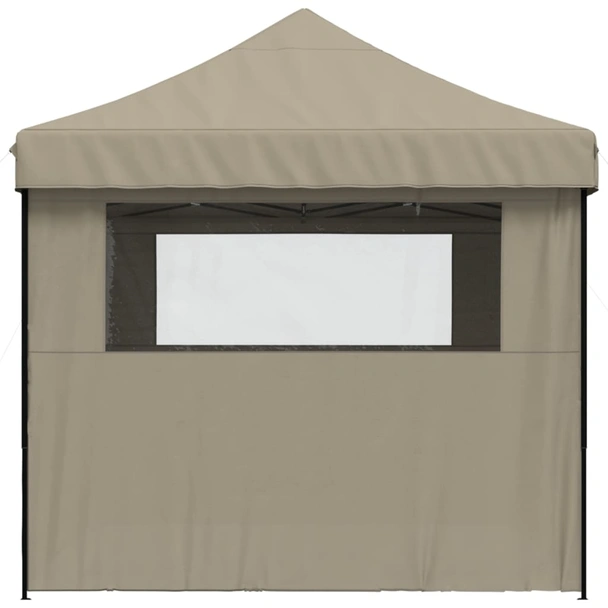 Pop-up парти шатра 4,1 x 2,8 м таупе — оксфорд с PVC — 4 стени — стомана - Image 4