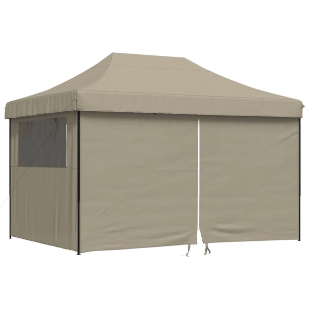 Pop-up парти шатра 4,1 x 2,8 м таупе — оксфорд с PVC — 4 стени — стомана - Image 2