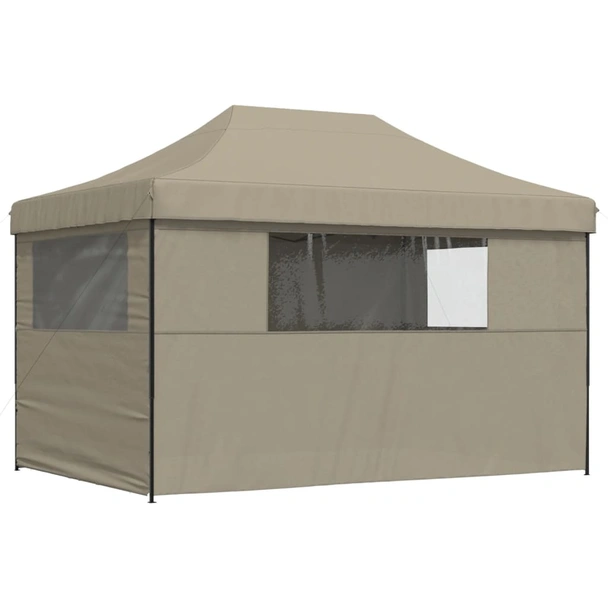 Pop-up парти шатра 4,1 x 2,8 м таупе — оксфорд с PVC — 4 стени — стомана - Image 5