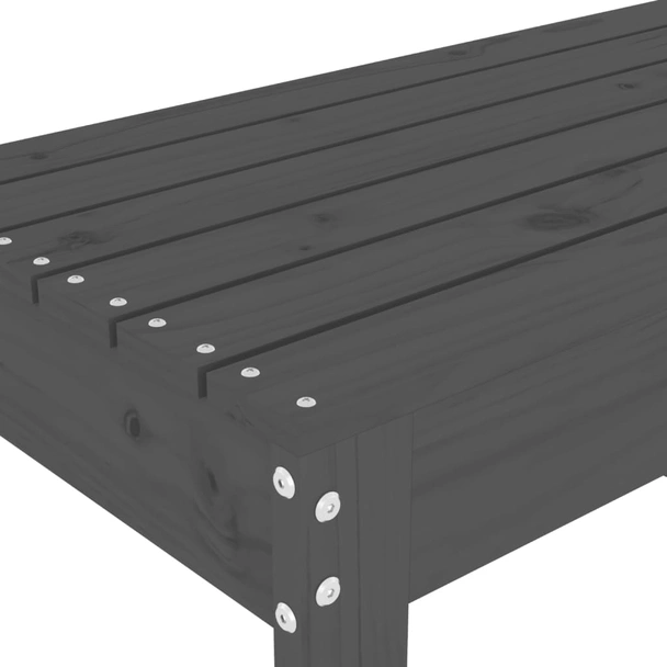 Градинска пейка 110×38×45 см сива — борово дърво масив - Image 6