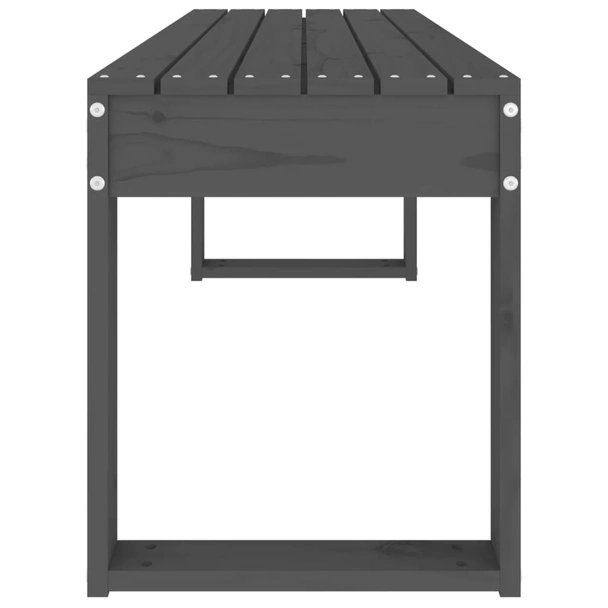Градинска пейка 110×38×45 см сива — борово дърво масив - Image 4
