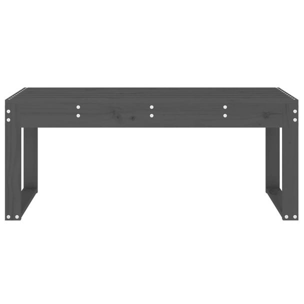 Градинска пейка 110×38×45 см сива — борово дърво масив - Image 3