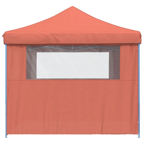 Pop-up парти шатра 2,9 x 2,9 м теракота — оксфорд с PVC — 4 стени — стомана - Image 4