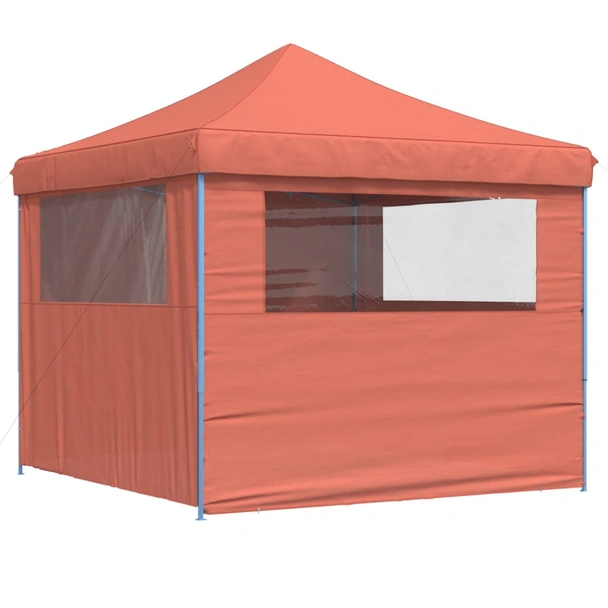Pop-up парти шатра 2,9 x 2,9 м теракота — оксфорд с PVC — 4 стени — стомана - Image 5