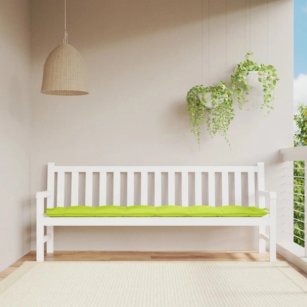 Възглавница за градинска пейка 200x50x7 см яркозелена — оксфорд плат