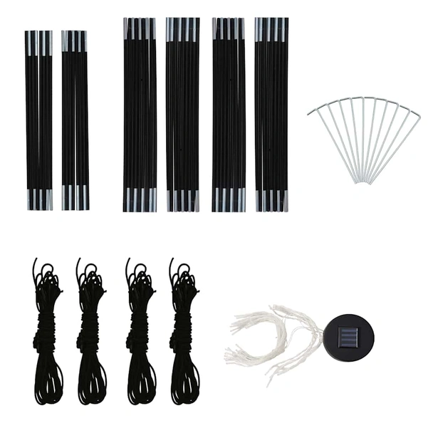 Парти шатра с LED и 4 стени, 3,6x3,6x2,3 м, синя - Image 9