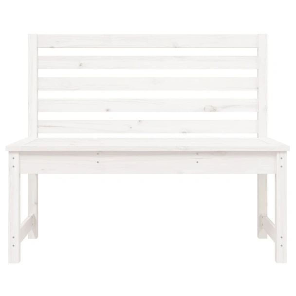 Градинска пейка 109×48×91,5 см бяла — борово дърво масив - Image 4