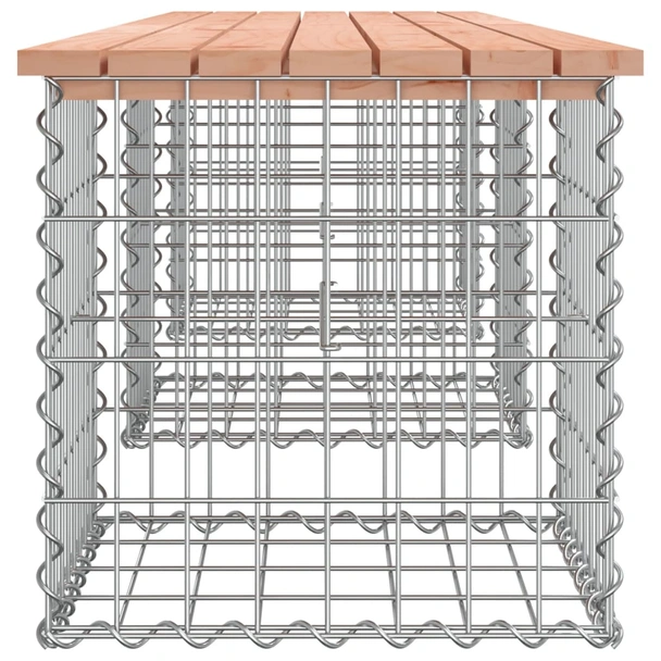 Градинска пейка 203x44x42 см — дугласка дървесина — с габион - Image 4