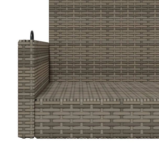 Пейка-люлка 119x56x48 см сива — PE ратан — стоманена рамка - Image 8